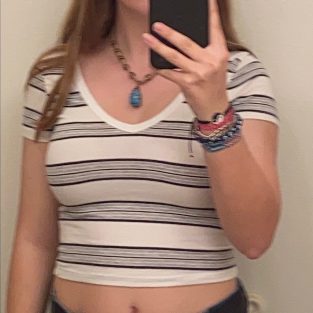 Pacsun Striped V-neck Top